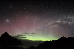Southern Lights and Milky Way Above Lion Rock, Tasmania
