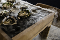 Fresh oysters served on ice at Crowne Plaza Hobart.
